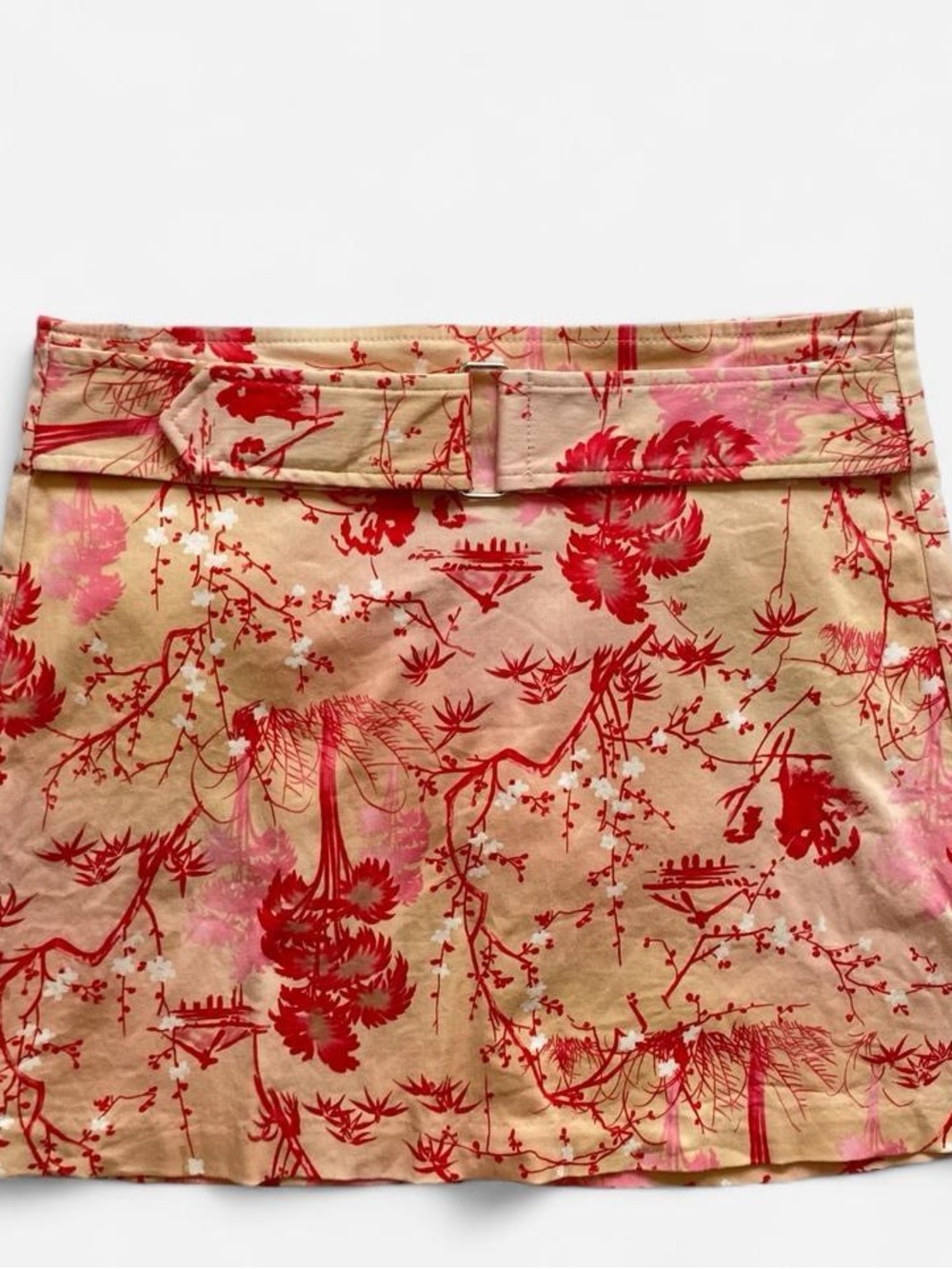 Vintage Y2K tropical floral mini skirt